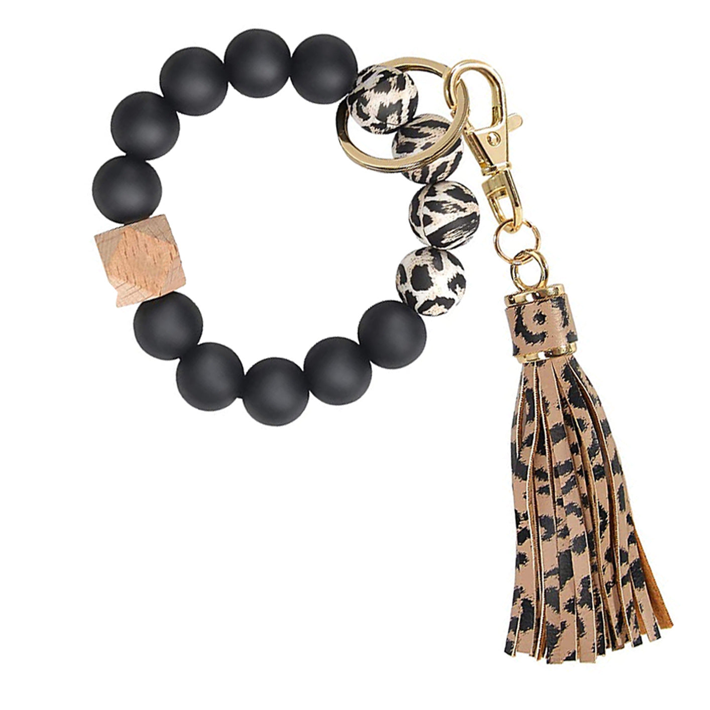 Wholesale PU Tassel Keychain Leopard Camo Silicone Wrist Keychain